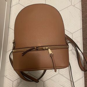 Brown Leather Mini Backpack